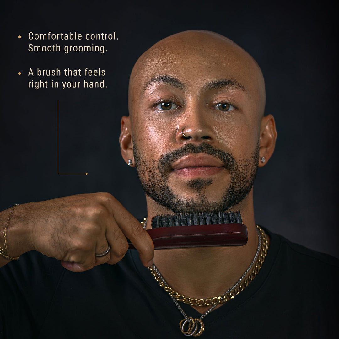 Comfort Grip Grooming Brush – 9-Inch Boar Bristle