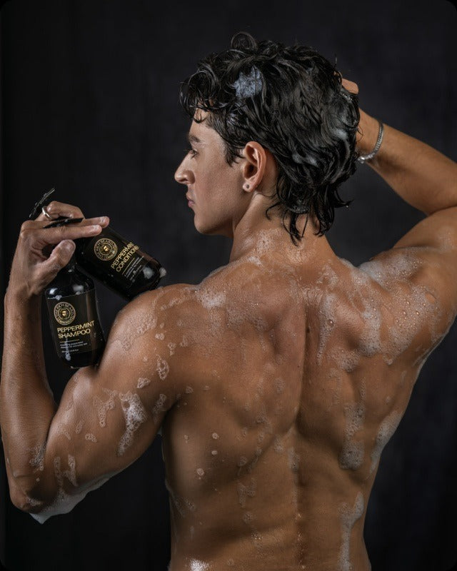 Peppermint Hair & Scalp Kit in use (1 of 2)